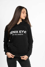 Load image into Gallery viewer, LE SWEAT-SHIRT A CAPUCHE NOIR POCHES LATERALES FENIXEYVI