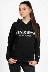 LE SWEAT-SHIRT A CAPUCHE NOIR POCHES LATERALES FENIXEYVI