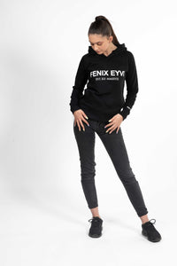 LE SWEAT-SHIRT A CAPUCHE NOIR POCHES LATERALES FENIXEYVI